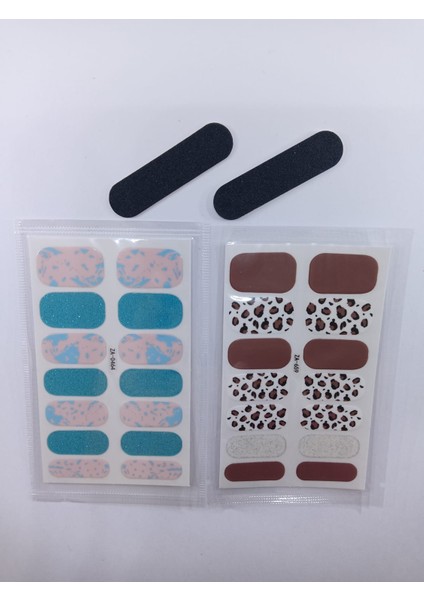 Kendinden Yapışkanlı Nail Sticker 2 Paket Tırnak Stickeri Takma Yapışkanlı Oje Leopardesen