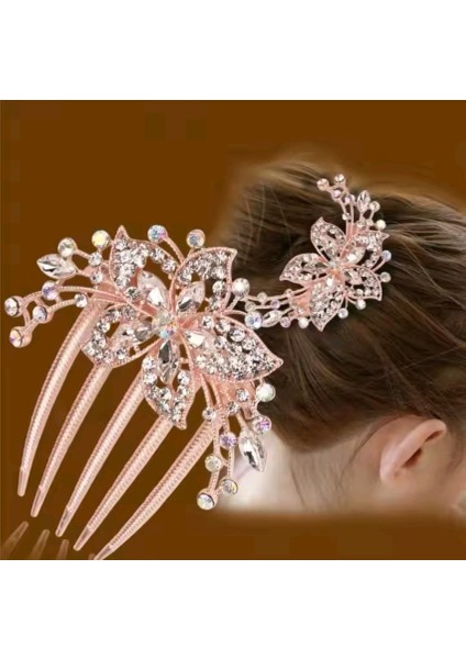 Kristal Çiçek Alaşım Metal Düğün Nişan Gelin Topuz Saç Tokası fiyatları