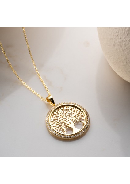 925 Ayar Gümüş Taşlı Hayat Ağacı Kolye Kolye modelleri