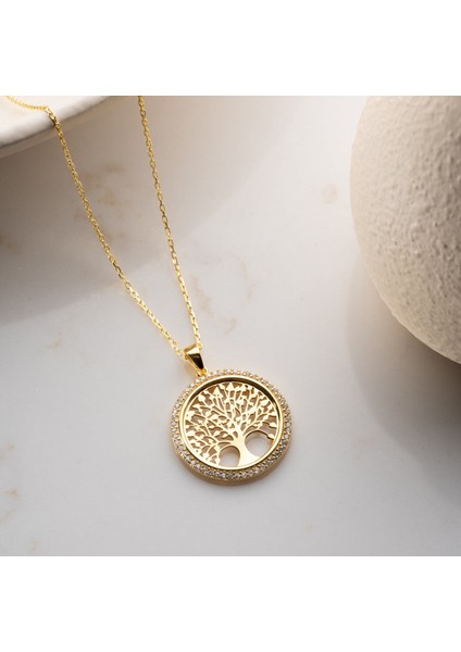 925 Ayar Gümüş Taşlı Hayat Ağacı Kolye Kolye indirimleri