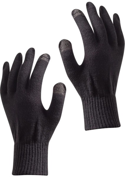 Unisex Rüzgar Geçirmez Soft Parmak Touch Siyah Eldiven Dokunmatik Parmak