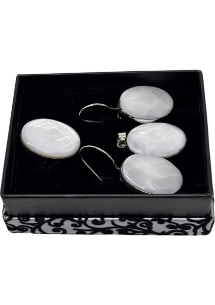 Iri Oval Sedef Işıltılı Gümüş Set&takım fiyatları