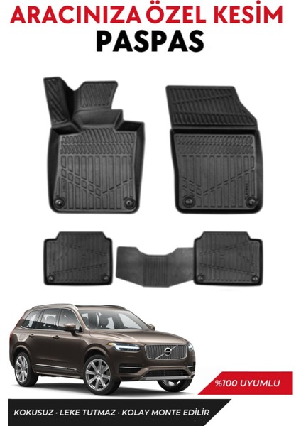 Volvo XC90 5 Koltuk 2025 Model Araca Özel Havuzlu Paspas Takım