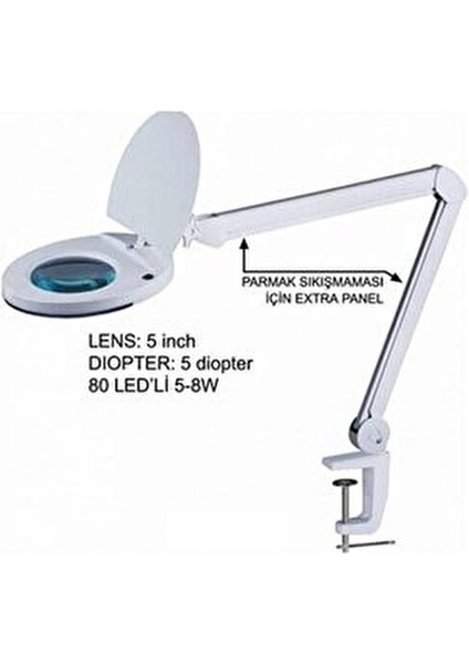 Masa Üstü Led Aydınlatmalı 5X Büyüteç 120 mm Mercek ile Kalite Kontrol İçin Tasarlandı modelleri