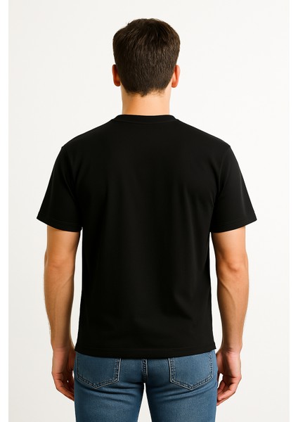 100% Pamuk Basic Fit Bisiklet Yaka Siyah Erkek T-Shirt - Alpha fiyatları