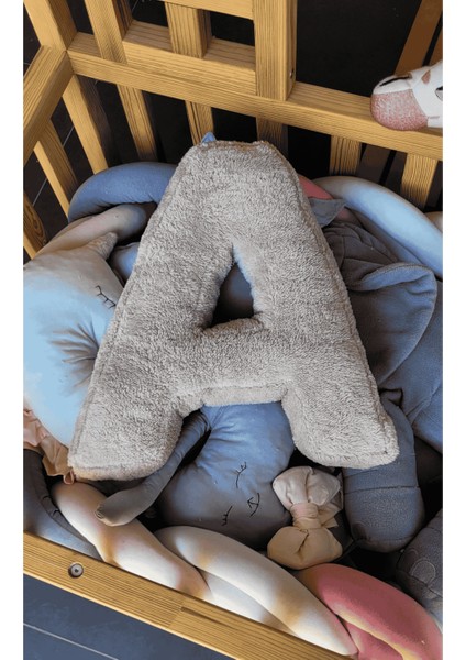 Litera, A Harfi, Yastık, Kırlent, Elyaf Dolgulu, Welsoft Kumaş, 40 cm fiyatları