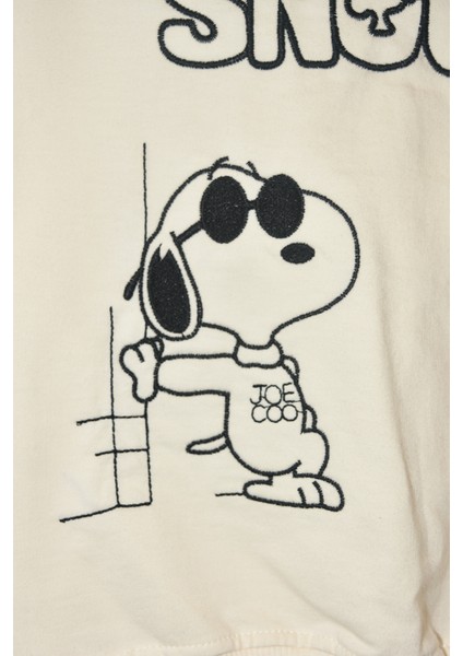 Erkek Çocuk %100 Pamuk Snoopy Nakışlı Paça Lastikli Trend Takım - 2148 modelleri
