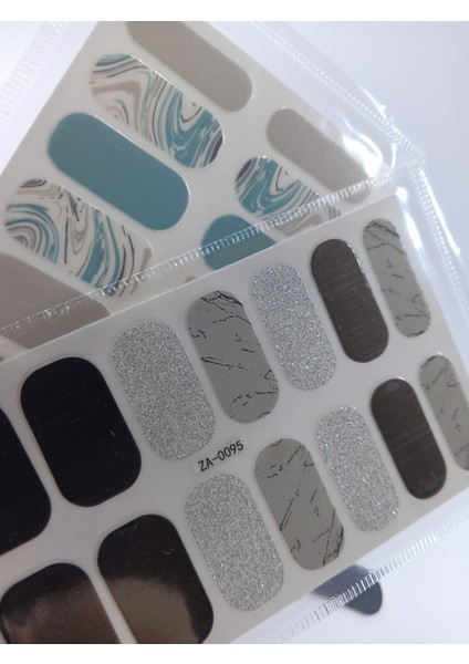 Kendinden Yapışkanlı Nail Sticker 2 Paket Tırnak Stickeri Takma Yapışkanlı Oje 2'li Set