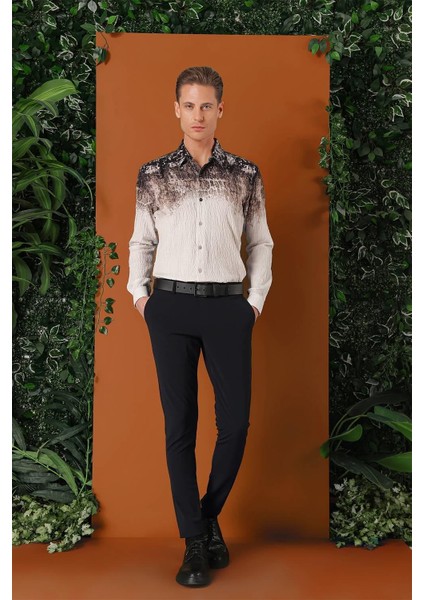 Slim Fit Yan Cepli Düz Esnek Casual Siyah Pantolon P 1144