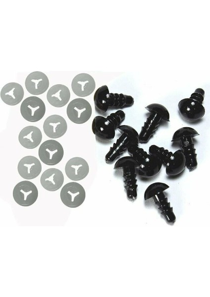 6 mm Amigurumi Vidalı Göz Siyah 20 Çift