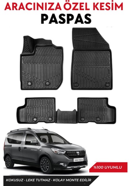 Dacia Dokker 2016 Model Araca Özel Havuzlu Paspas Takım