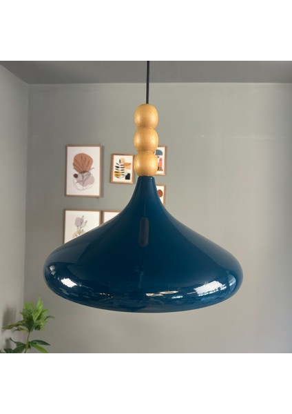 Champion Gece Mavisi Ahşap Üç Boncuk Başlık Tekli Avize Sarkıt Salon Mutfak Butik Lamba Aydınlatma fiyatları