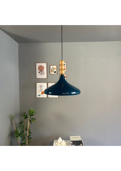 Champion Gece Mavisi Ahşap Üç Boncuk Başlık Tekli Avize Sarkıt Salon Mutfak Butik Lamba Aydınlatma fırsatları