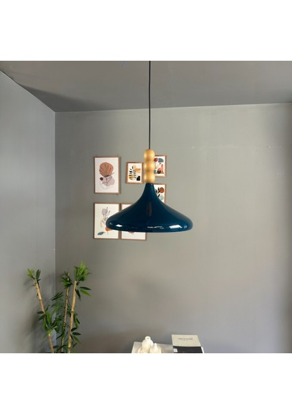 Champion Gece Mavisi Ahşap Üç Boncuk Başlık Tekli Avize Sarkıt Salon Mutfak Butik Lamba Aydınlatma indirimleri