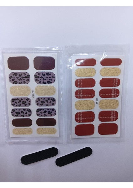 Kendinden Yapışkanlı Nail Sticker 2 Paket Tırnak Stickeri Takma Yapışkanlı Oje Set