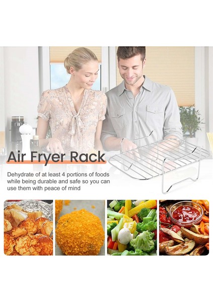 Ninja DZ201/DZ401 Foodi Aksesuarları Için Air Fryer Rafı Paslanmaz Çelik Çok Katmanlı Istiflenebilir Kurutma Makinesi Rafı (Yurt Dışından) indirimleri