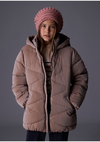 7436-60 Kız Çocuk Vizon Mont