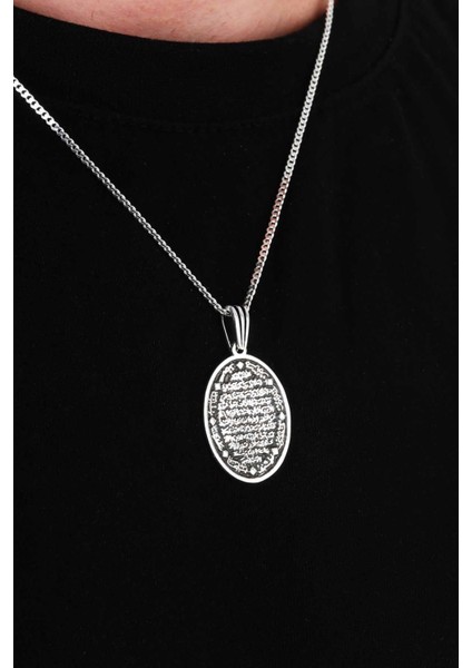 Besmelei Şerif Yazılı 925 Ayar Gümüş Kolye