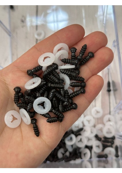 6 mm Amigurumi Vidalı Göz Siyah 20 Çift fırsatları