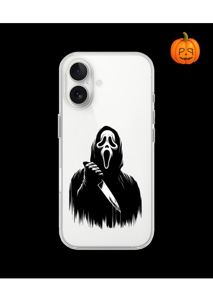 iPhone 16 Uyumlu Şeffaf Kılıf Horror 3 Tasarımlı