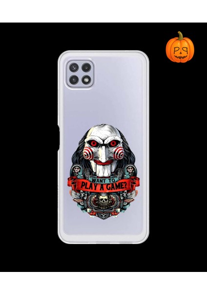 Samsung Galaxy A22 Uyumlu Şeffaf Kılıf Horror 7 Tasarımlı