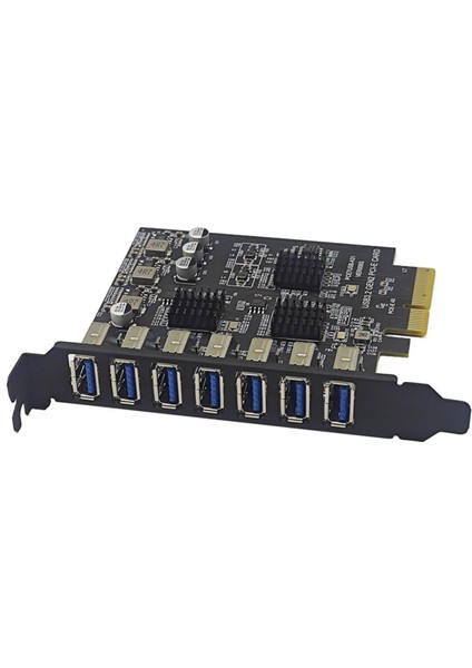 Usb3.2 Gen2 10 Gbps Pcıe Genişletme Kartı Tip-A Pcı-E 4x Ila 7 Port USB 3.0 Genişletme Adaptör Kartı Pcı-E Denetleyici Kartı (Yurt Dışından)