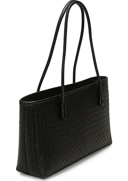Kadın Loven Uzun Tote Çanta Siyah Örgülü fiyatları