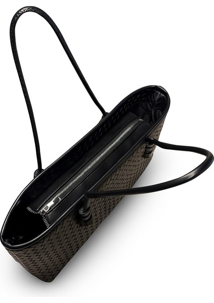 Kadın Loven Uzun Tote Çanta Siyah Örgülü modelleri