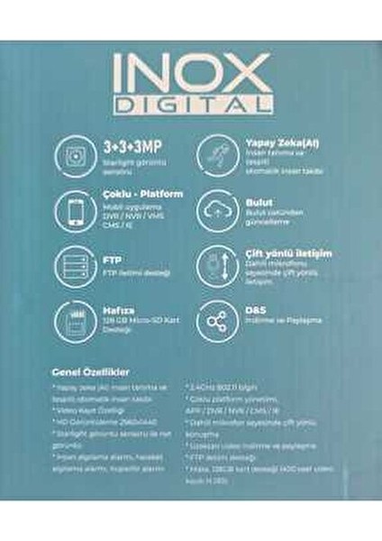 INOX-13IPC Wifi Destekli PTZ Kamera 3 MP Gece Görüşü Suya Dayanıklı Dış Ortam Kullanımı fırsatları