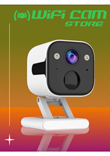 PIR Sensörlü Şarjlı Wifi Küp Kamera HD Gece Görüşü Özelliği ile Uzun Süreli Kullanım