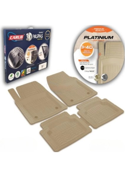 Leader Proton Paspas 3+4d Platinyum Havuzlu 5 Parça Bej Kutulu