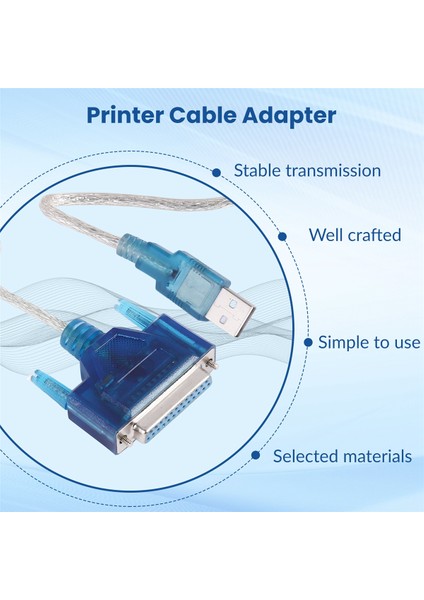 USB - Yazıcı DB25 25 Pinli Paralel Port Kablo Adaptörü (Yurt Dışından) fırsatları
