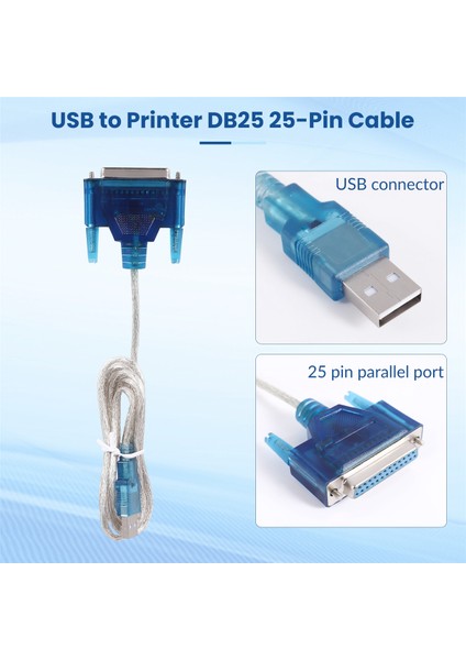 USB - Yazıcı DB25 25 Pinli Paralel Port Kablo Adaptörü (Yurt Dışından) indirimleri