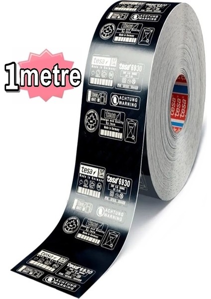 Tesa 6930 Lazer Etiket Bandı Siyah 1metre Tesa Etiket Bant Mat Siyah
