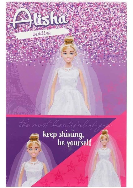 Alisha Gelinlikli Bebek 29 cm – Pırıltı Işlemeli Kabarık Gelinlikli Oyuncak Bebek indirimleri