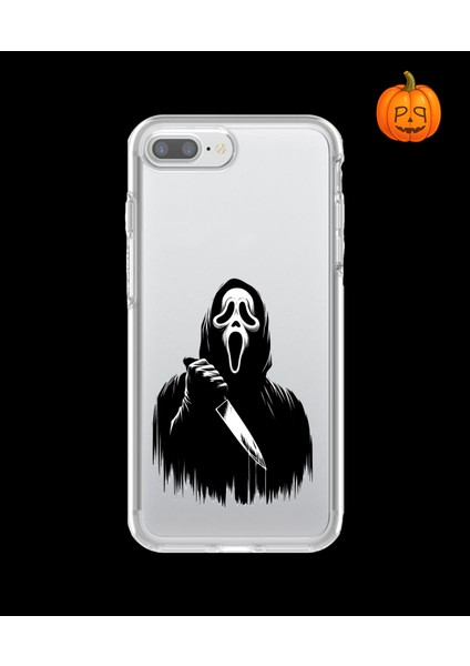 iPhone 8 Plus Uyumlu Şeffaf Kılıf Horror 3 Tasarımlı