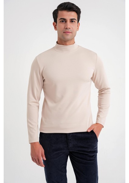 Ts 894 T-Shırt Slim Bej Casual