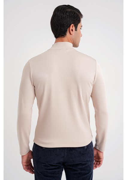Ts 894 T-Shırt Slim Bej Casual
