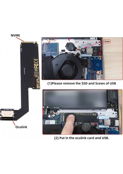 2024 Thinkbook 16+ AMD8845 Harici Grafik Kartı Için Oculink SFF-8611 SFF-8612 Ana Bilgisayar Adaptörüne Pcı-E 3.0 4.0 M.2 M-Key (Yurt Dışından) fiyatları
