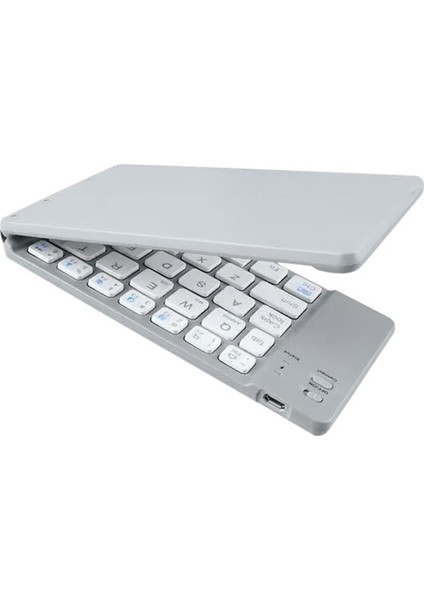 iPad Cep Telefonu Tablet Bilgisayar Mini Sessiz Çok Fonksiyonlu Klavye Için Çift Katlanabilir Kablosuz Bluetooth Klavye, B (Yurt Dışından) modelleri