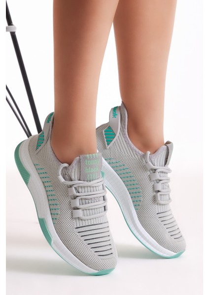 Unisex Gri Poli Taban Tekstil Kumaş Bağcıklı Spor Ayakkabı fiyatları