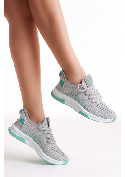Unisex Gri Poli Taban Tekstil Kumaş Bağcıklı Spor Ayakkabı modelleri