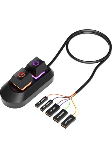 Rgb LED Işıklar Bilgisayar Masaüstü Anahtarı Pc Anakart Harici Başlatma Açma/kapama ve Sıfırlama Düğmesi Uzatma Kablosu A (Yurt Dışından)