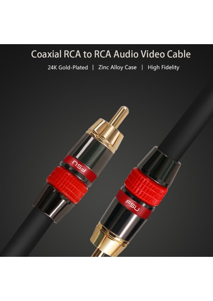 Fsu Dijital Ses Rca Kablosu Premium Stereo Rca - Rca Koaksiyel Spdıf Kablosu Erkek Hoparlör Hifi Subwoofer Kablosu Av 2m (Yurt Dışından) fiyatları