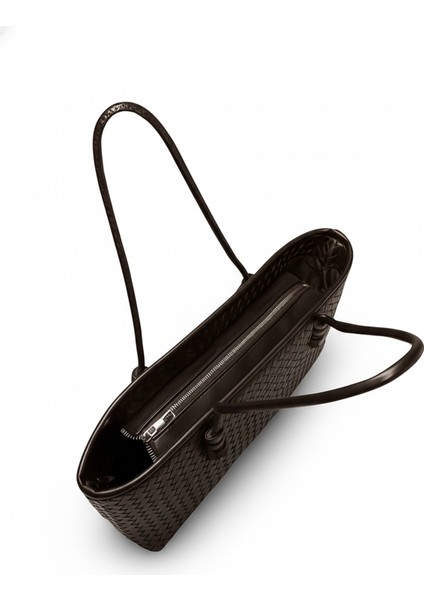 Kadın Loven Uzun Tote Çanta Acı Kahve Örgülü modelleri