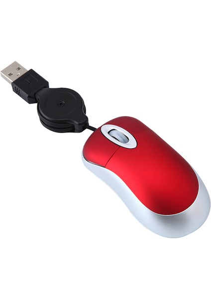 Mini USB Kablolu Fare Geri Çekilebilir Kablo Küçük Fare 1600 Dpı Optik Kompakt Seyahat Fareleri Windows 98 2000 Xp Vista ve (Kırmızı) (Yurt Dışından) indirimleri
