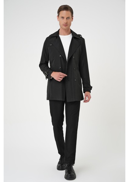 Trençkot 04 Siyah Pardösü