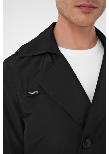 Trençkot 04 Siyah Pardösü