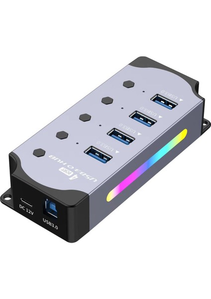 4 Portlu USB 3.0 Hub USB Adaptörü USB Ayırıcı, Ayrı LED Açma/kapama Anahtarları, Dizüstü Bilgisayarlar Için 4'ü 1 Arada Rgb Genişletici (Yurt Dışından) fiyatları