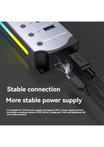 4 Portlu USB 3.0 Hub USB Adaptörü USB Ayırıcı, Ayrı LED Açma/kapama Anahtarları, Dizüstü Bilgisayarlar Için 4'ü 1 Arada Rgb Genişletici (Yurt Dışından) modelleri